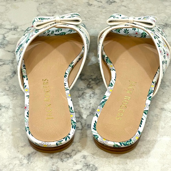 NIB Jack Rogers Gigi Bow Slide, White Daisy color, Size 7.5 - Picture 3 of 7